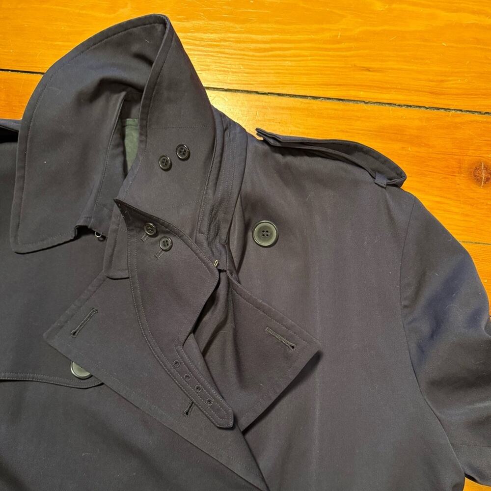 Ralph Lauren Purple Label Wool Trench Coat With Leather Buckles - Picture 9 of 16